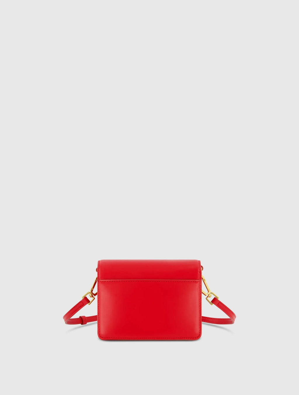 Red Mini Leather Tone On Tone Crossbody Bag